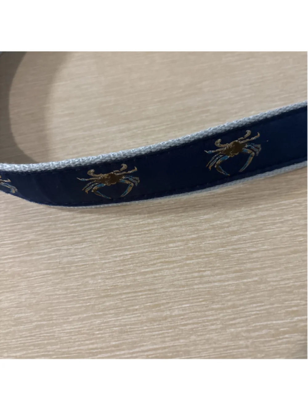 J. Bailey Blue Crab On Navy 24” Ribbon Belt 1183